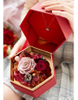 New Arrival Valentine's Day Paper Cardboard Hexagon Preserved Rose Flower Chocolate Gift Packaging Display Box Wholesale