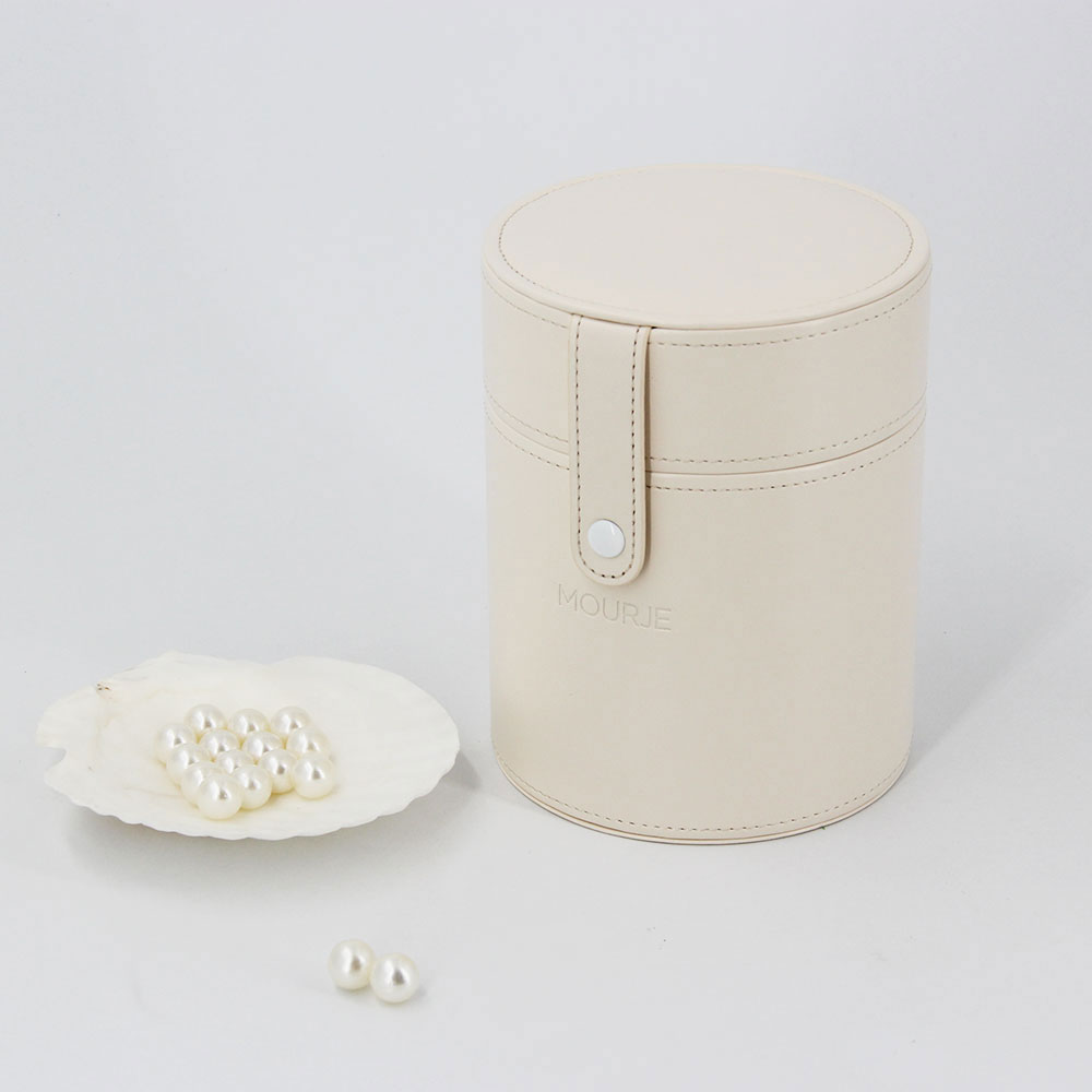 Luxury Round Pu Leather 50ml 100ml Perfume Cosmetic Bottle Gift Box with Custom Logo Foam Insert