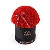 Wholesale Round Cylinder Paper Flower Box Velvet Packaging for Mushroom Rose Wedding Flower Bouquet Box Gift