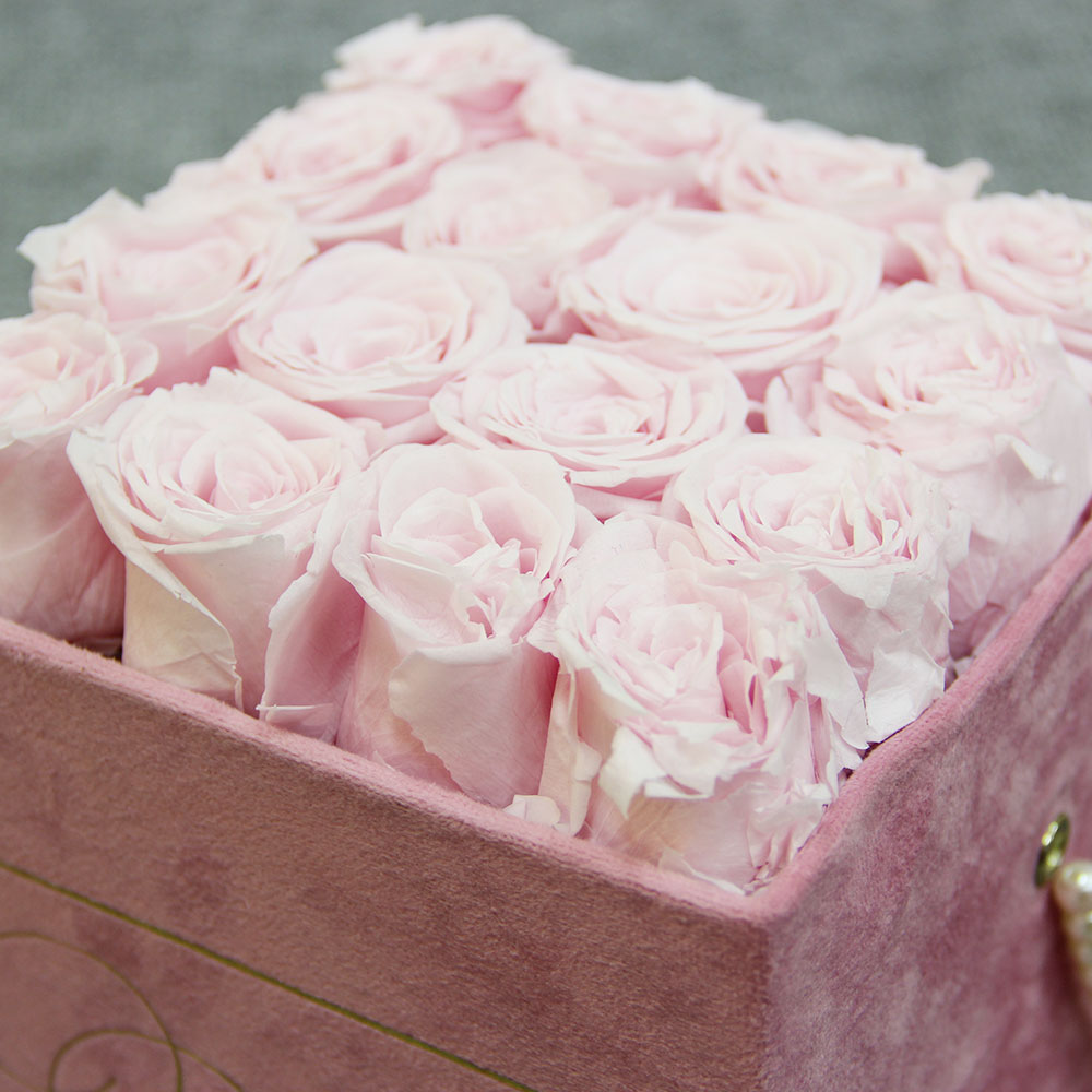 Luxury Square Suede Velvet Rose Flower Bouquet Arrangement Gift Packaging Box for Valentine's Day