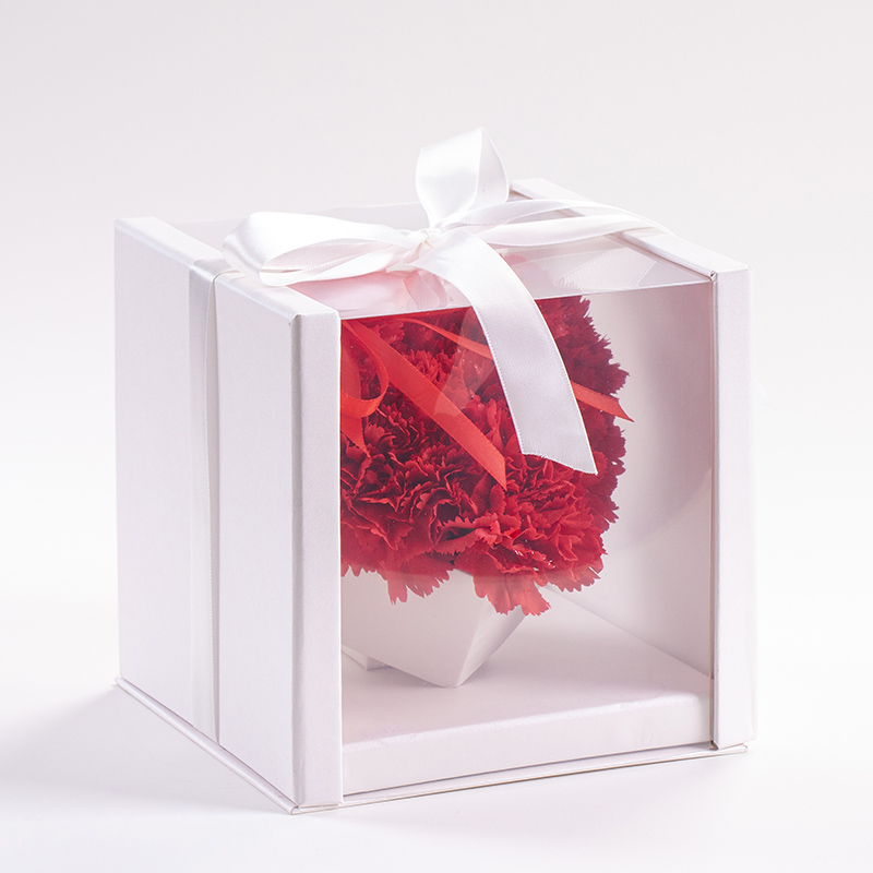 New Style Panoramic Window Opening Pvc Film Transparent Love Rose Flower Bouquet Gift Packaging Box for Valentine's Day
