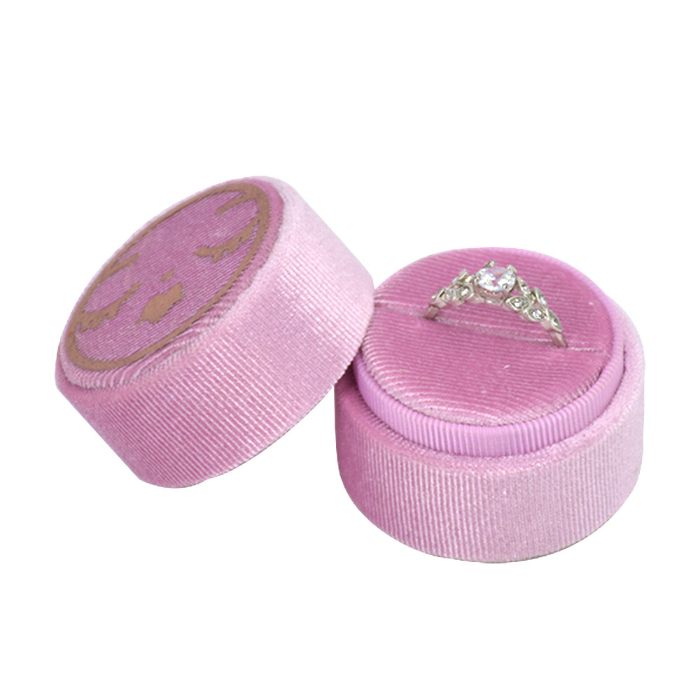 Small Velvet Engagement Travel Ring Earrings Display Box with Custom Logo for Ring Gift Box Packaging Jewelry Case Ring Storage