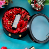 Creative Round PU Leather Transparent Window Valentine's Day Immortal Rose Flowers Lipstick Gift Box Wholesale
