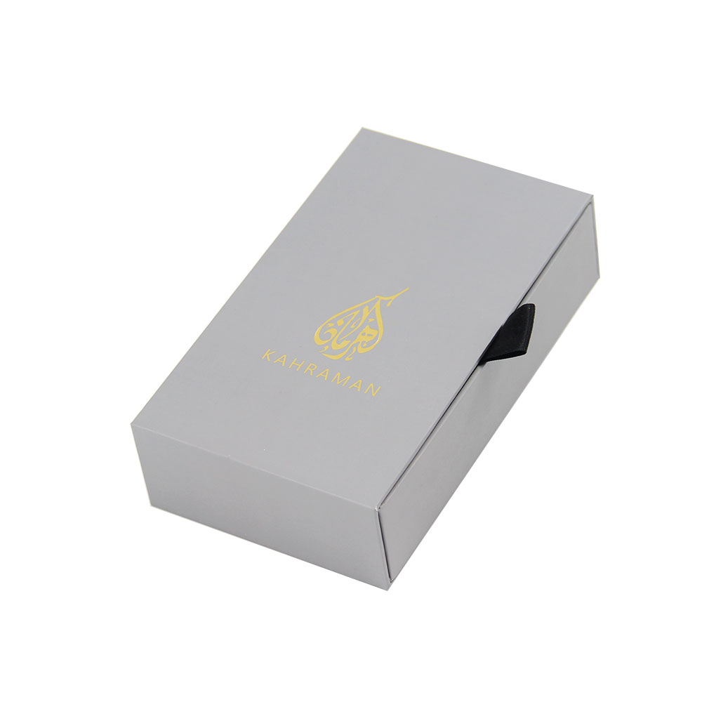 Luxury Custom Gold Logo Paper Cardboard Grey Perfume Bottle Cosmetic Gift Packaging Box with Foam Insert