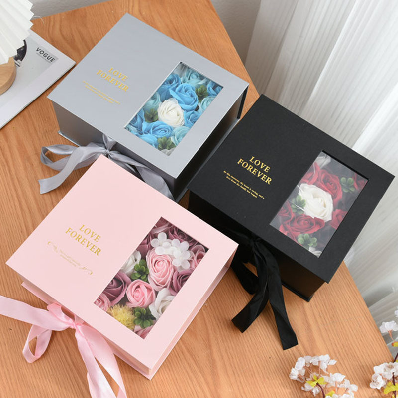 Custom Design Magnetic Folding Square Flower Bouquet Box Rose Gift Packaging Mom Box Flowers Packaging Luxury Mama Flower Box