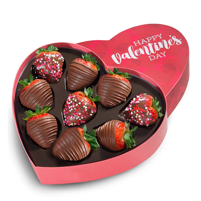 Custom Valentines Day Print Strawberry Chocolate Gifts Packaging Surprise Boxes for Valentines Day Wholesale
